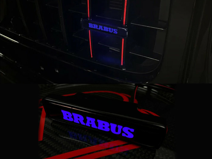 Brabus LED Grill Blue Badge Grille Emblem Logo for Mercedes W463A G Wagon G63 G500 G55